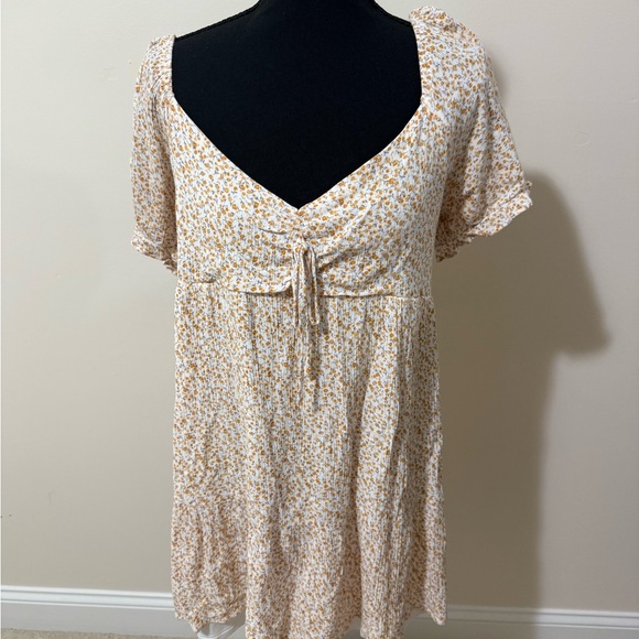 Altar'd State Dresses & Skirts - Altar'd State Cream Mini Dress with Mustard Floral Print